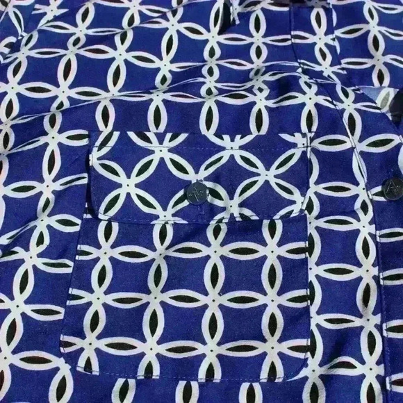 ADRIENNE VITTADINI Patterned Roll Tab Sleeve Silky Button Up Blouse Top Women XL - Picture 3 of 10